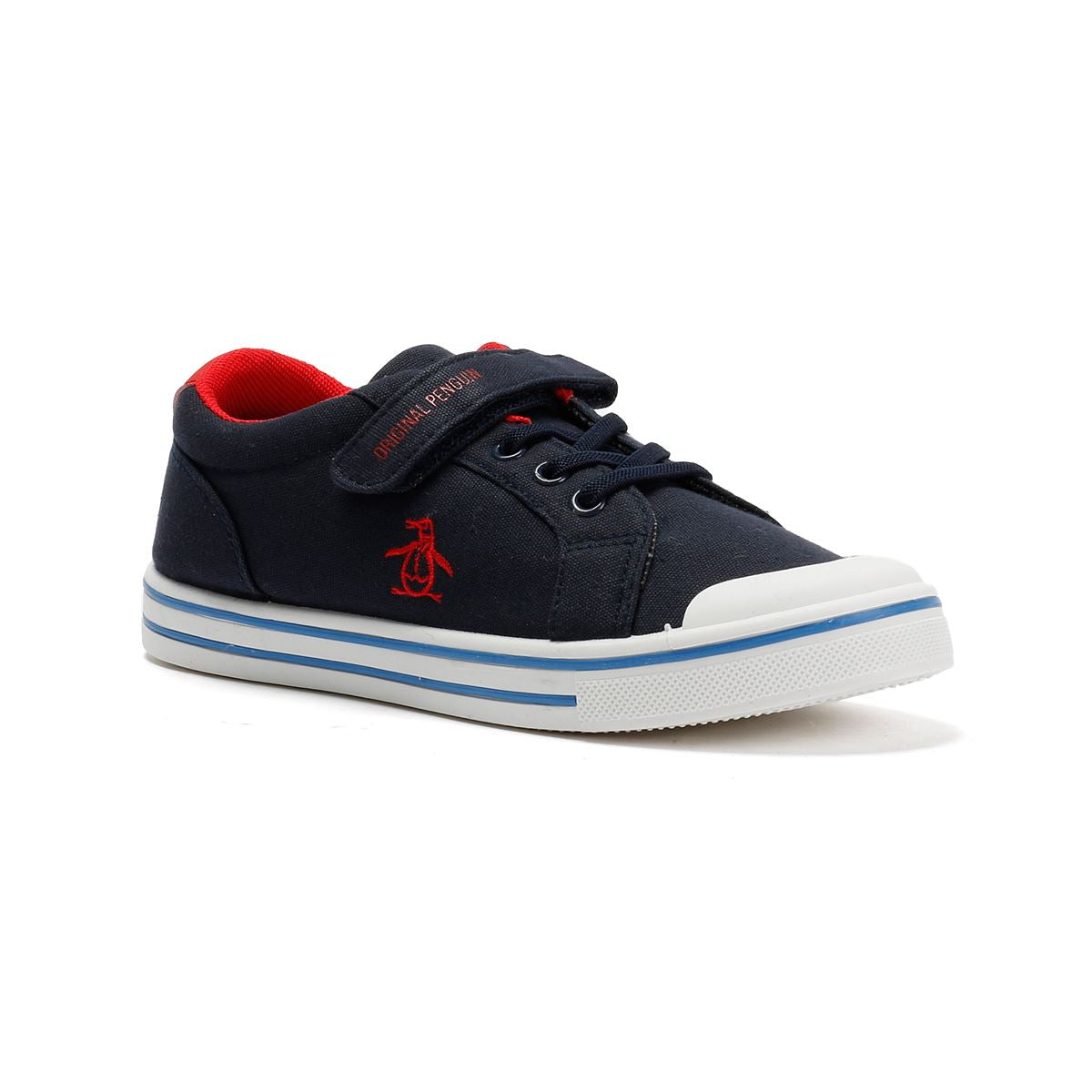 Penguin Junior Rainbow Canvas Navy/Red Sneakers