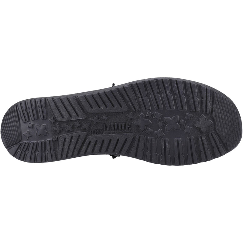 HEYDUDE Wally Canvas 100% Cotton Men's Black Boat Shoes