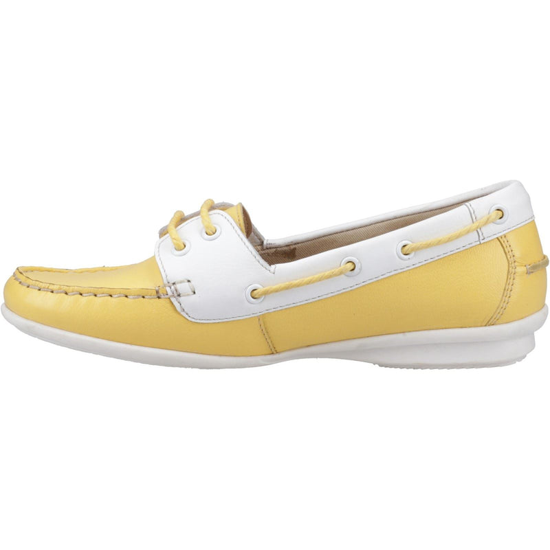 Hush Puppies Irene Leather Women's Yellow Boat Shoes