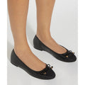 Dune Hallo Wide Fit Women's Black Flats