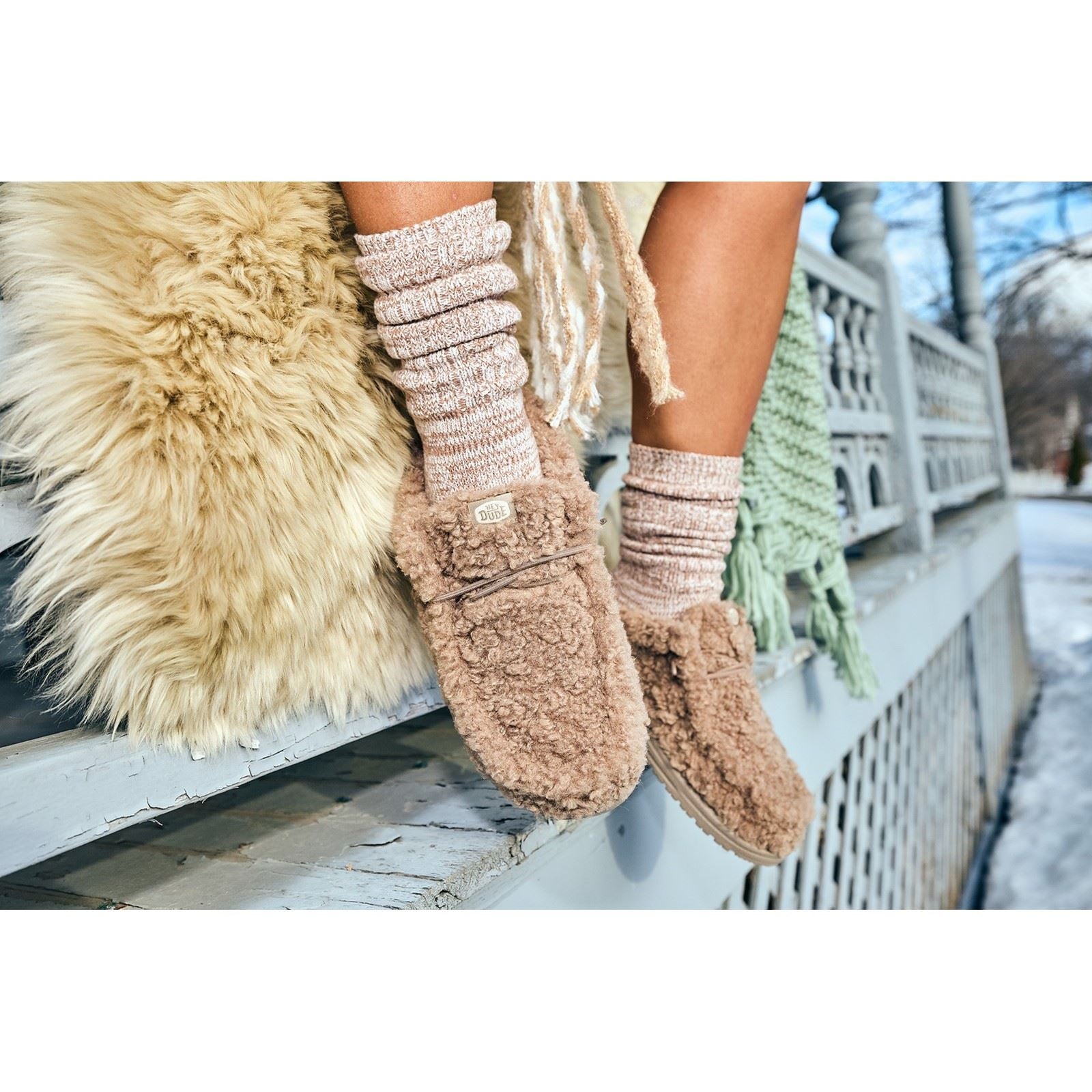 HEYDUDE Wendy Synthetic Women's Timber Wolf Mules