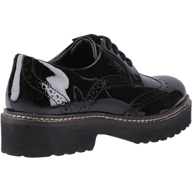 Pod Kortney Faux Leather Women's Black Patent Brogues Shoes