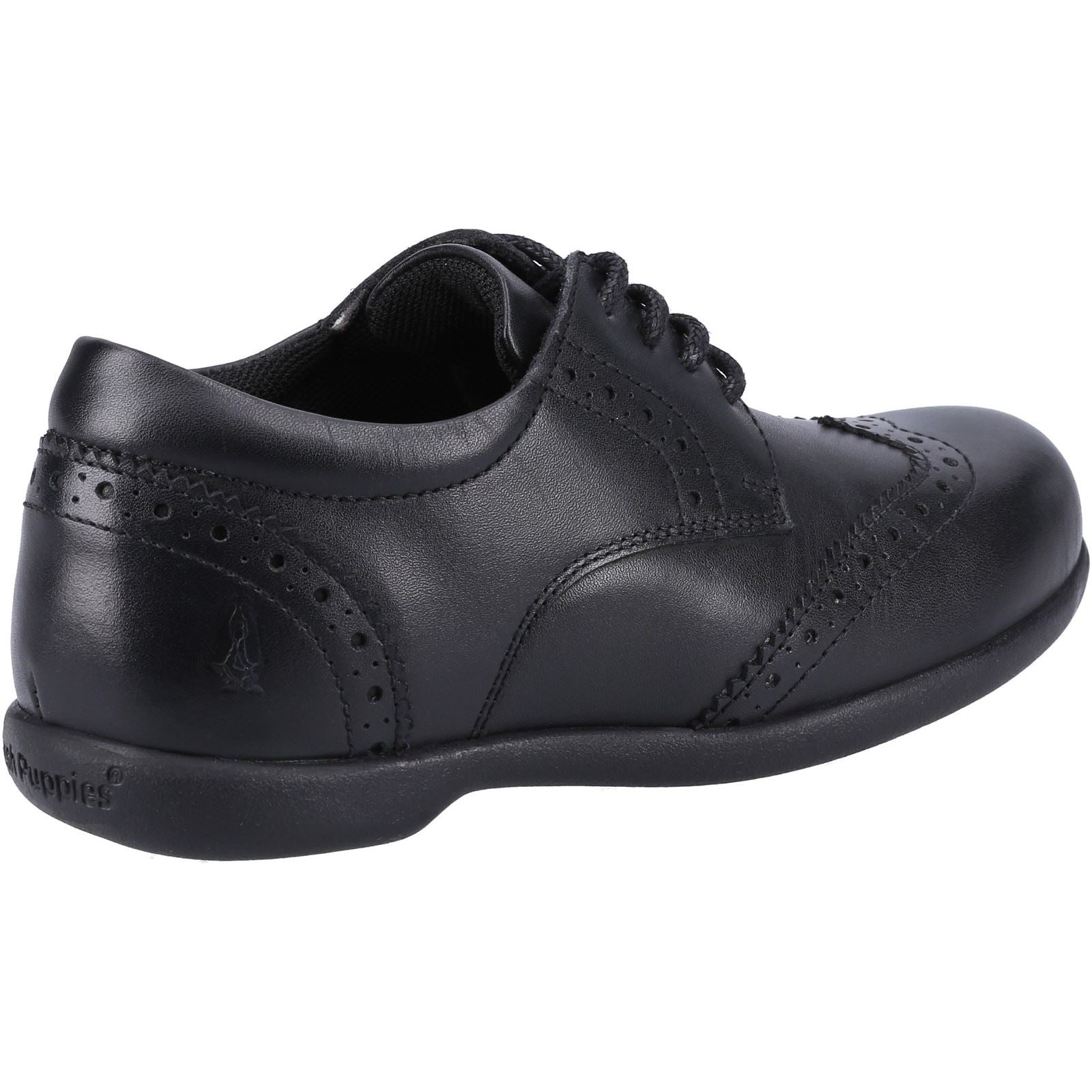 Hush Puppies Bridget JNR Leather Girls's Black Brogues