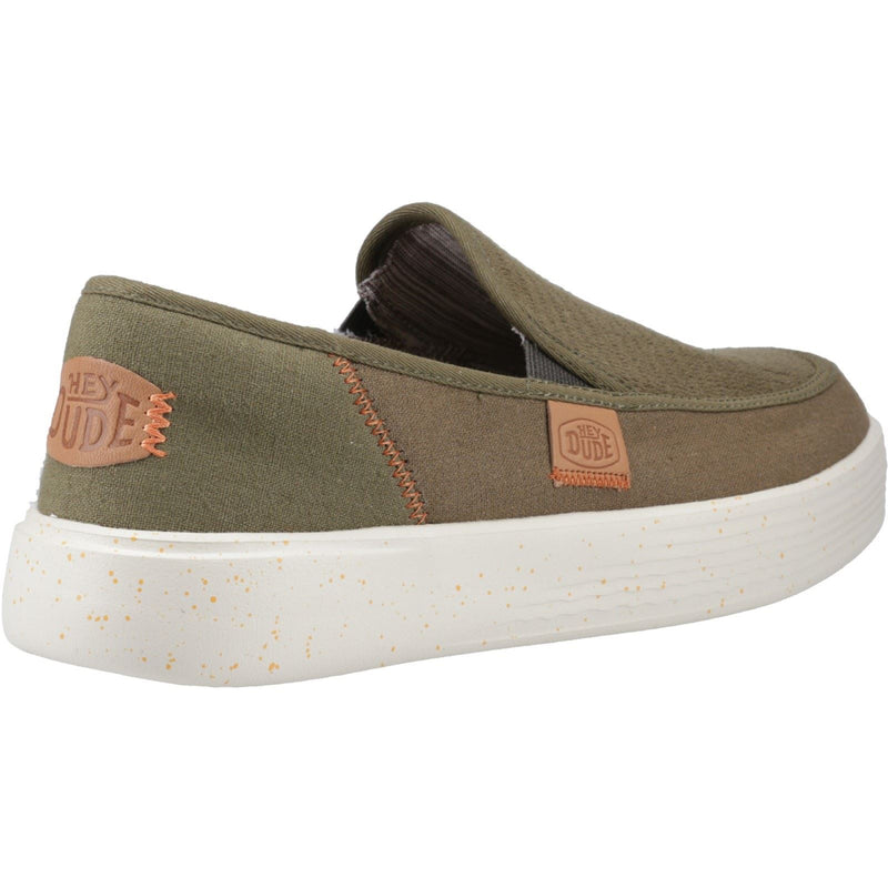 HEYDUDE Sunapee Coastline Cotton Blend Men's Olive Loafers