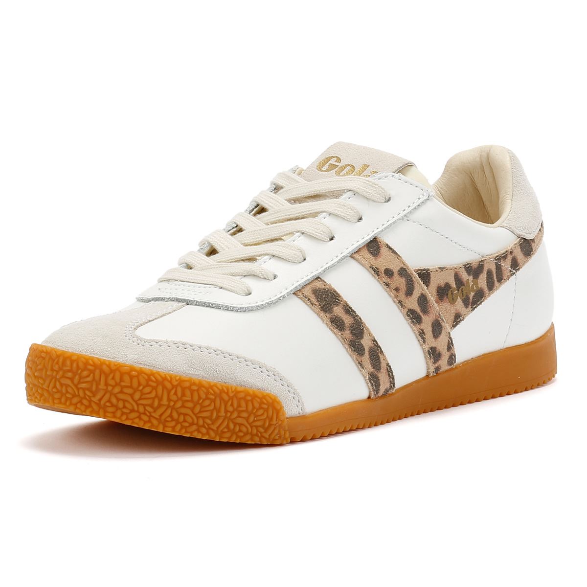 Gola Elan Leather Women's White/Leopard/Off White Sneakers