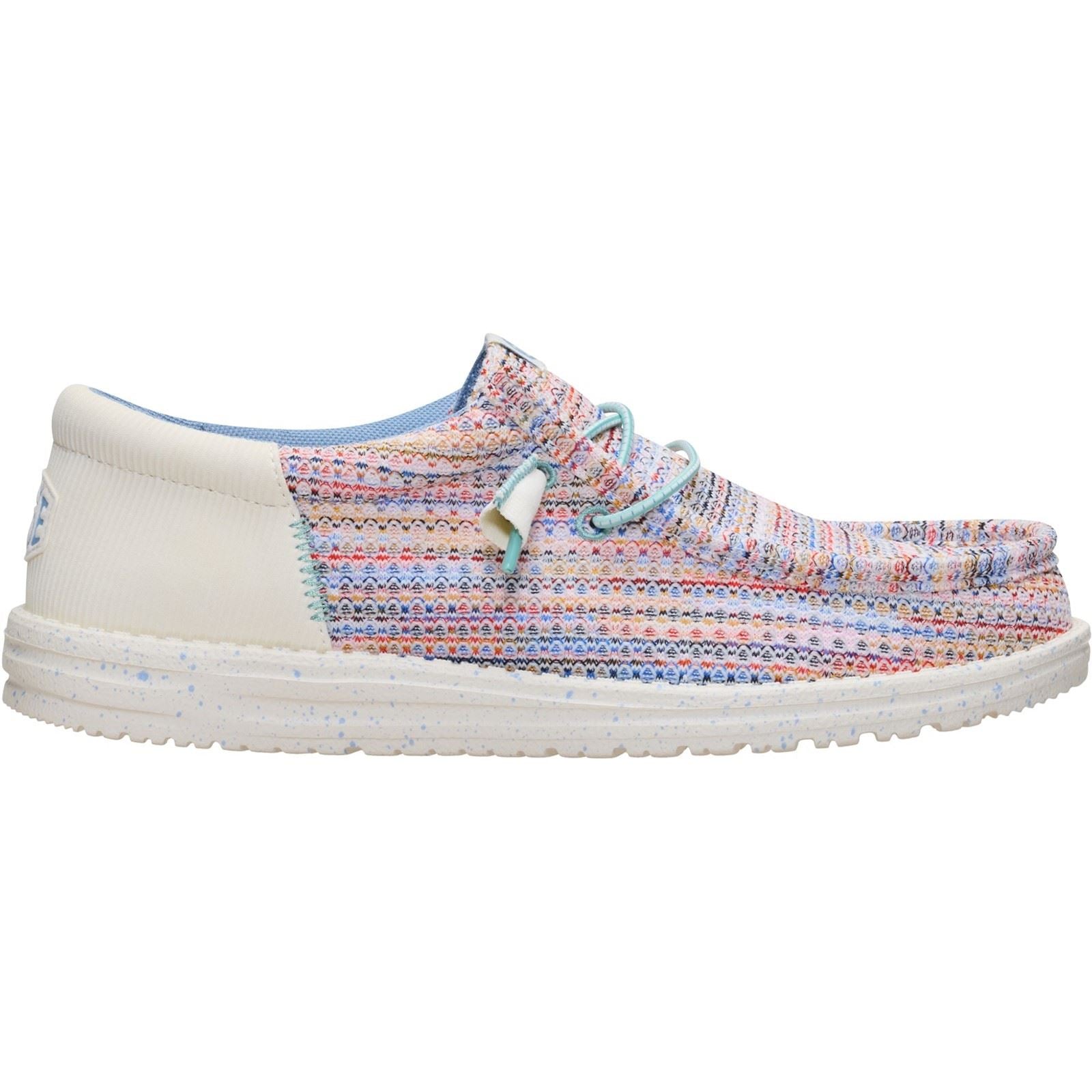 HEYDUDE Wally Funk Multi Mesh Polyester Men's Egret/Multi Moccasins Shoes