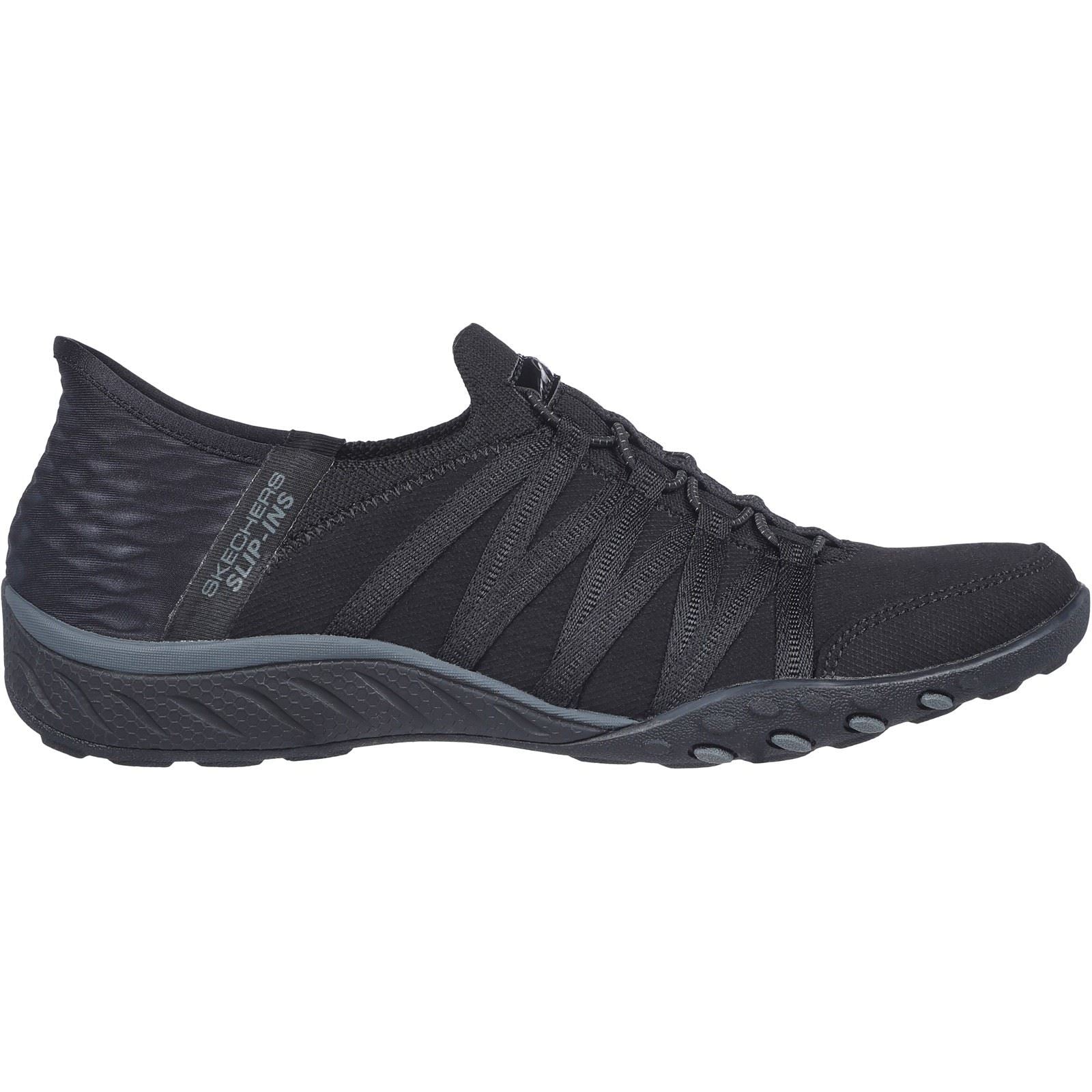 Skechers Breathe-Easy - Roll-With-Me Textile Women's Black Sneakers