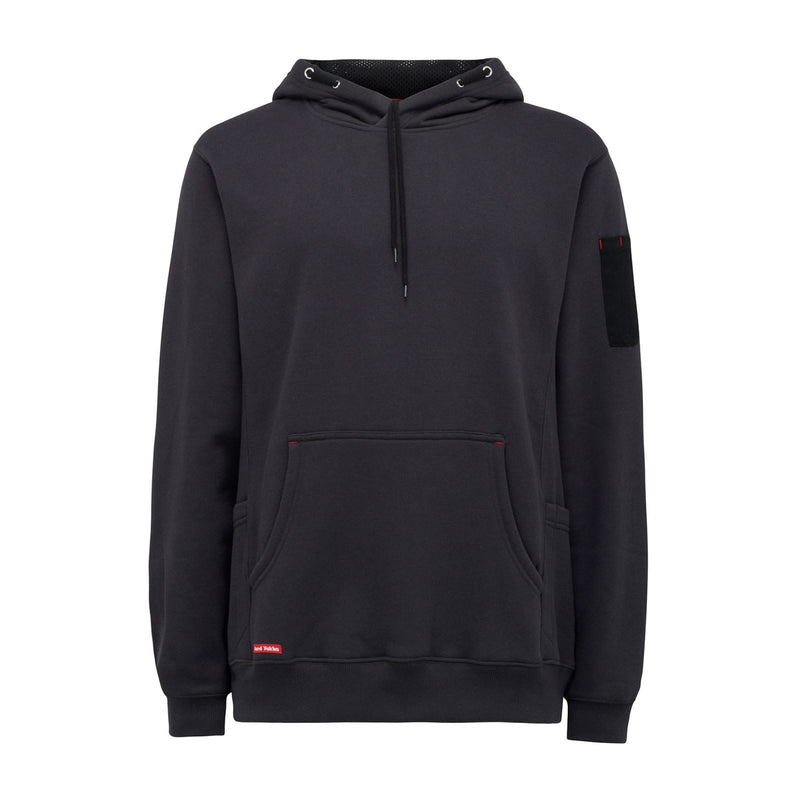 Hard Yakka Brushed Fleece Polyester Men's Grey Hooded Sweatshirt