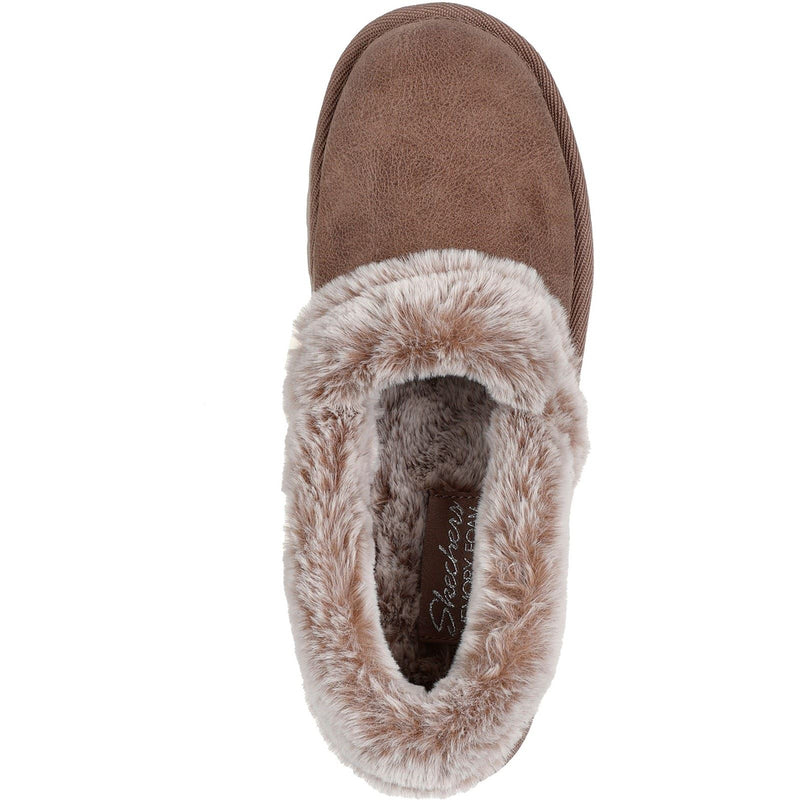 Skechers Cozy Up Synthetic Women's Taupe Slippers