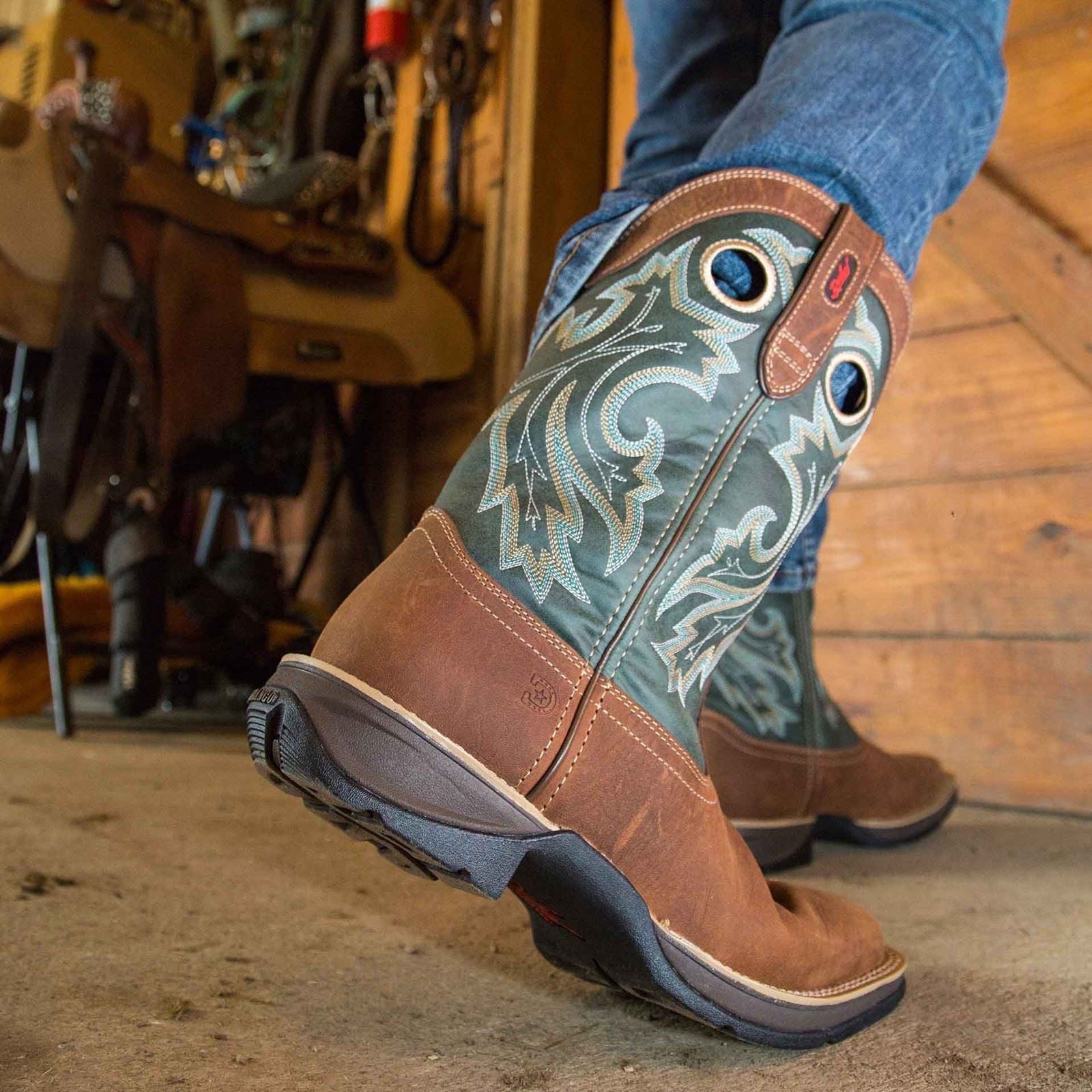 Durango Rebel Leather Men's Saddlehorn/Clover Boots