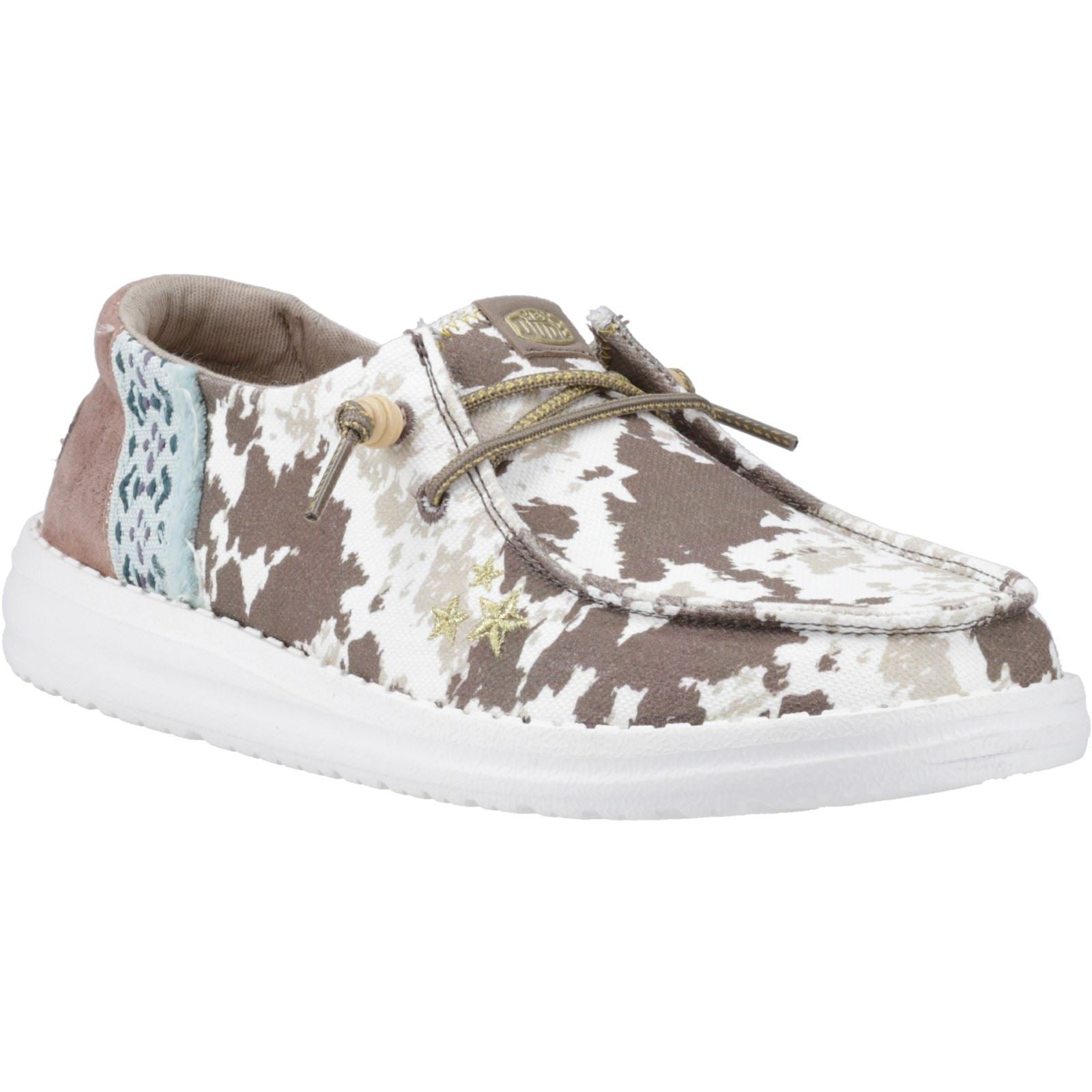 HEYDUDE Wendy Disco Cow Cotton Women's Tan Shoes