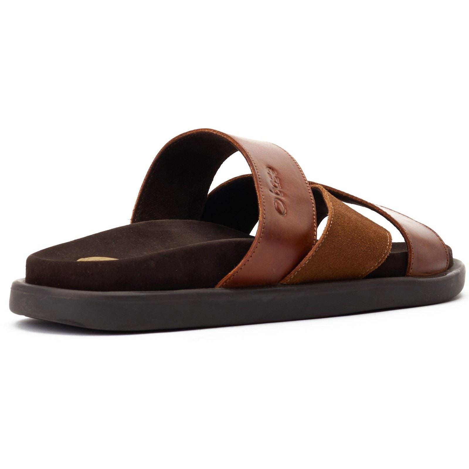 Base London Ponza Leather Men's Dark Tan Sandals
