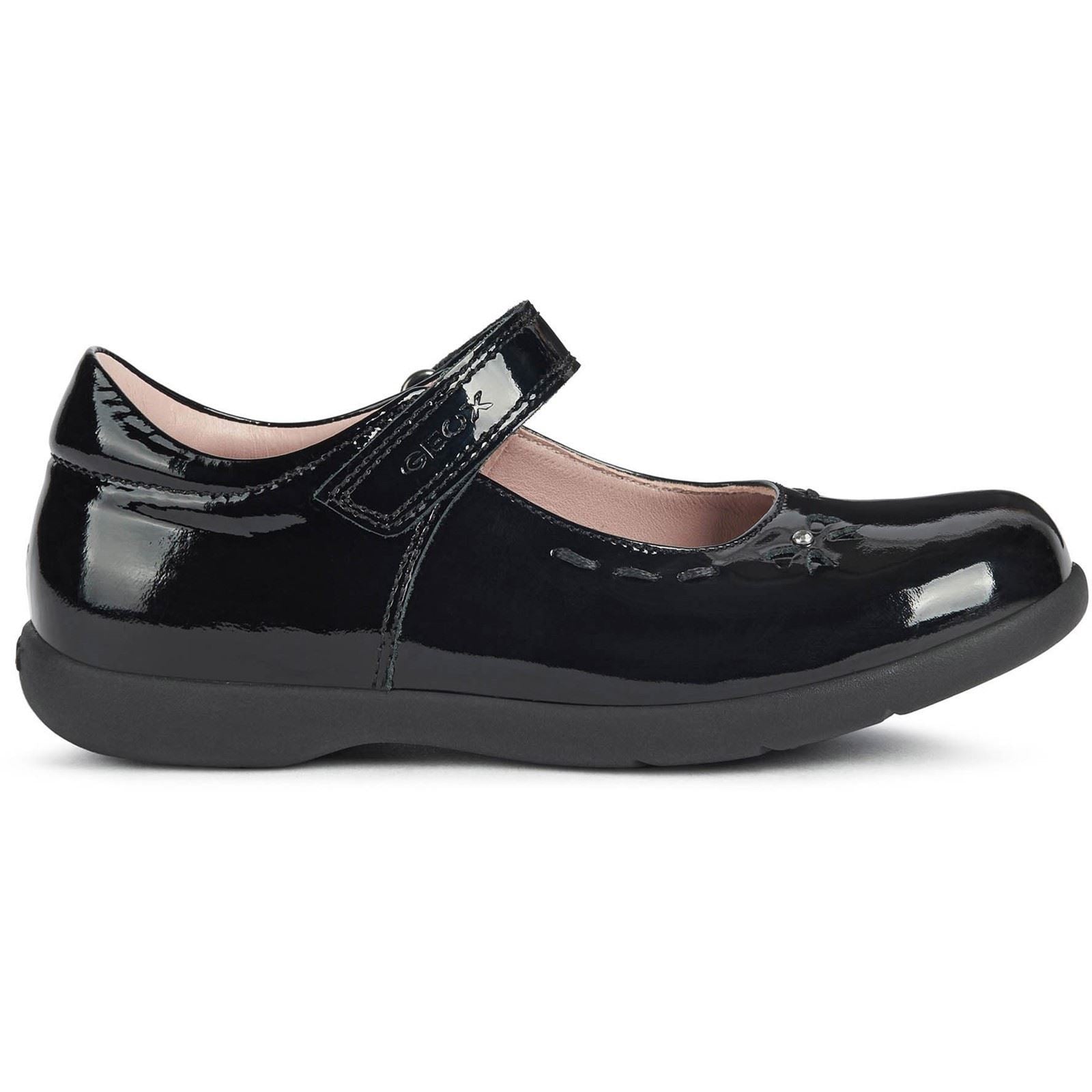 Geox J Naimara G.A Leather Girl's Black Patent Shoes