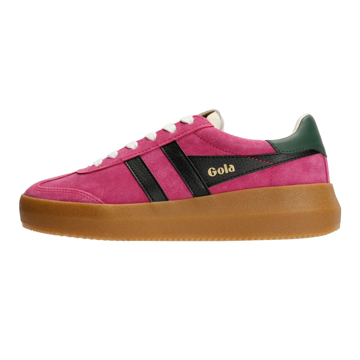 Gola Athena Suede Women's Fuchsia/Black/Evergreen Sneakers