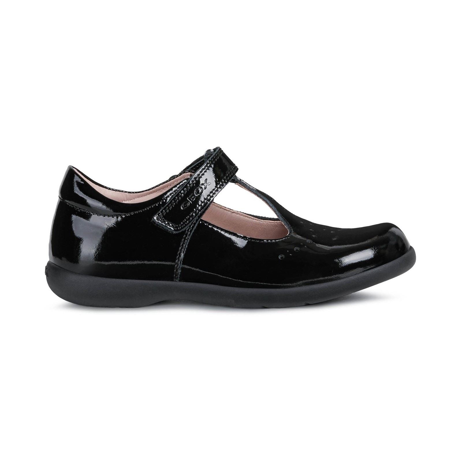 Geox Naimara Leather Girl's Black Patent Shoes