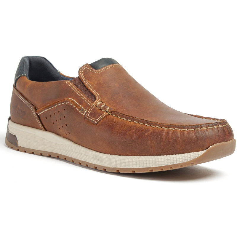 Pod Sean Leather Men's Tan Boat Shoes