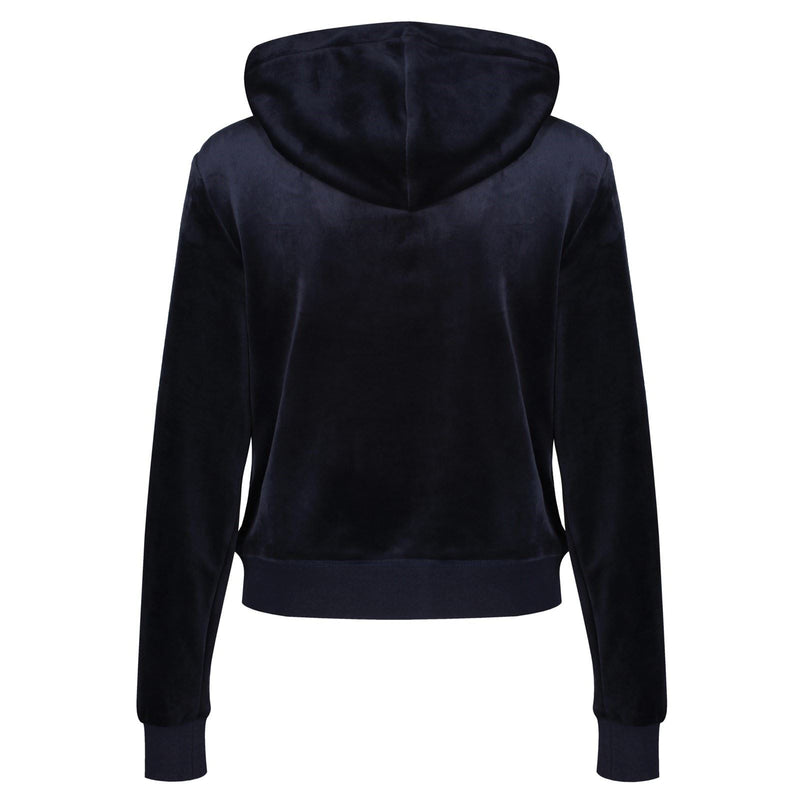 Juicy Couture Robertson Classic Jacket Polyester Women's Blue Hooded Sweatshirt