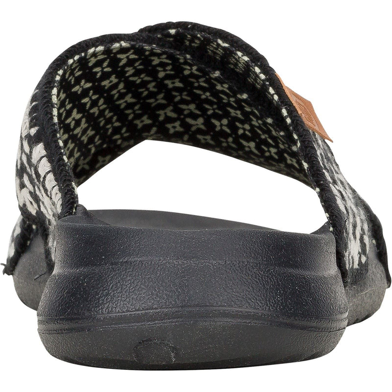 HEYDUDE Christi Slide Cottage Crochet Cotton Women's Black/White Sandals