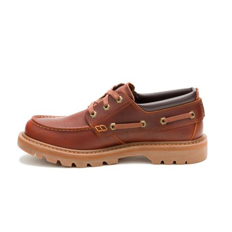 Caterpillar Colorado Boat Lo Leather Men's Dark Russet Lace-Up Shoes
