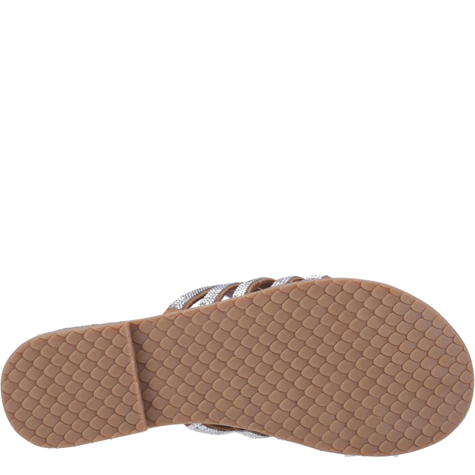 Hush Puppies Paris Slide Suede Women's Tan/Silver Sandals
