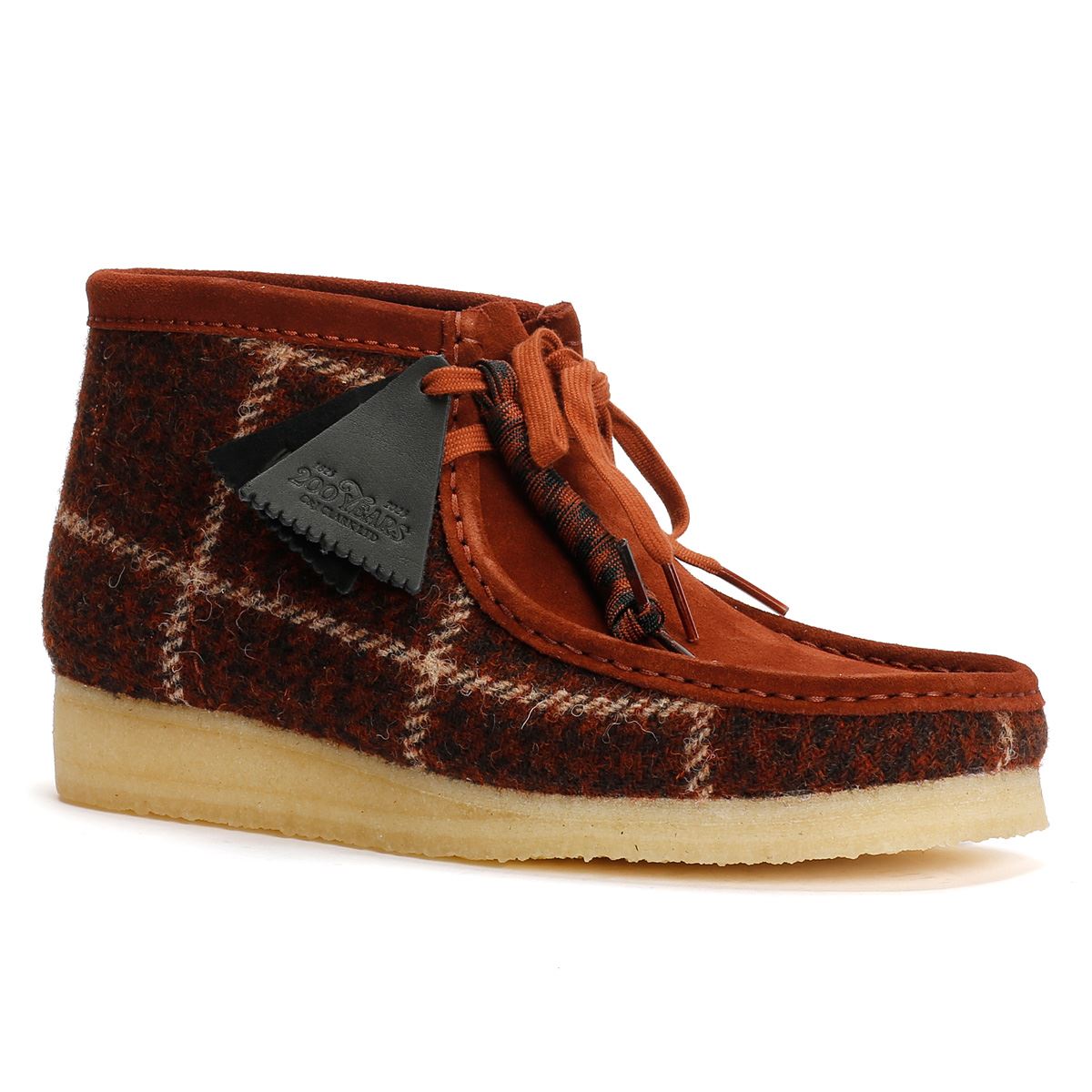 Clarks Originals Wallabee Harris Tweed Men's Rust Boots – Tower