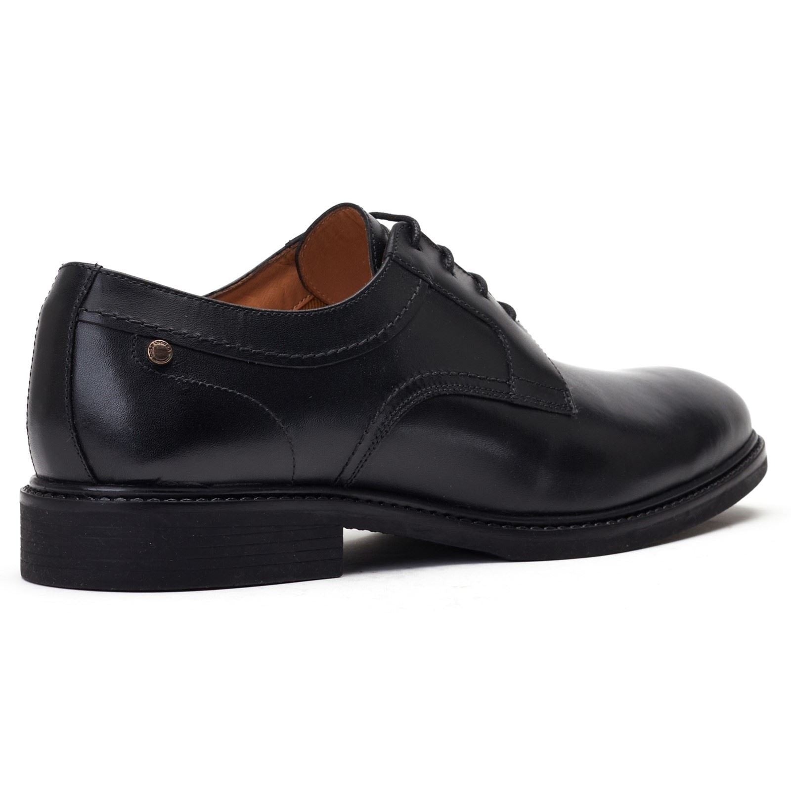 Base London Drake Waxy Leather Men's Black Derby Shoes