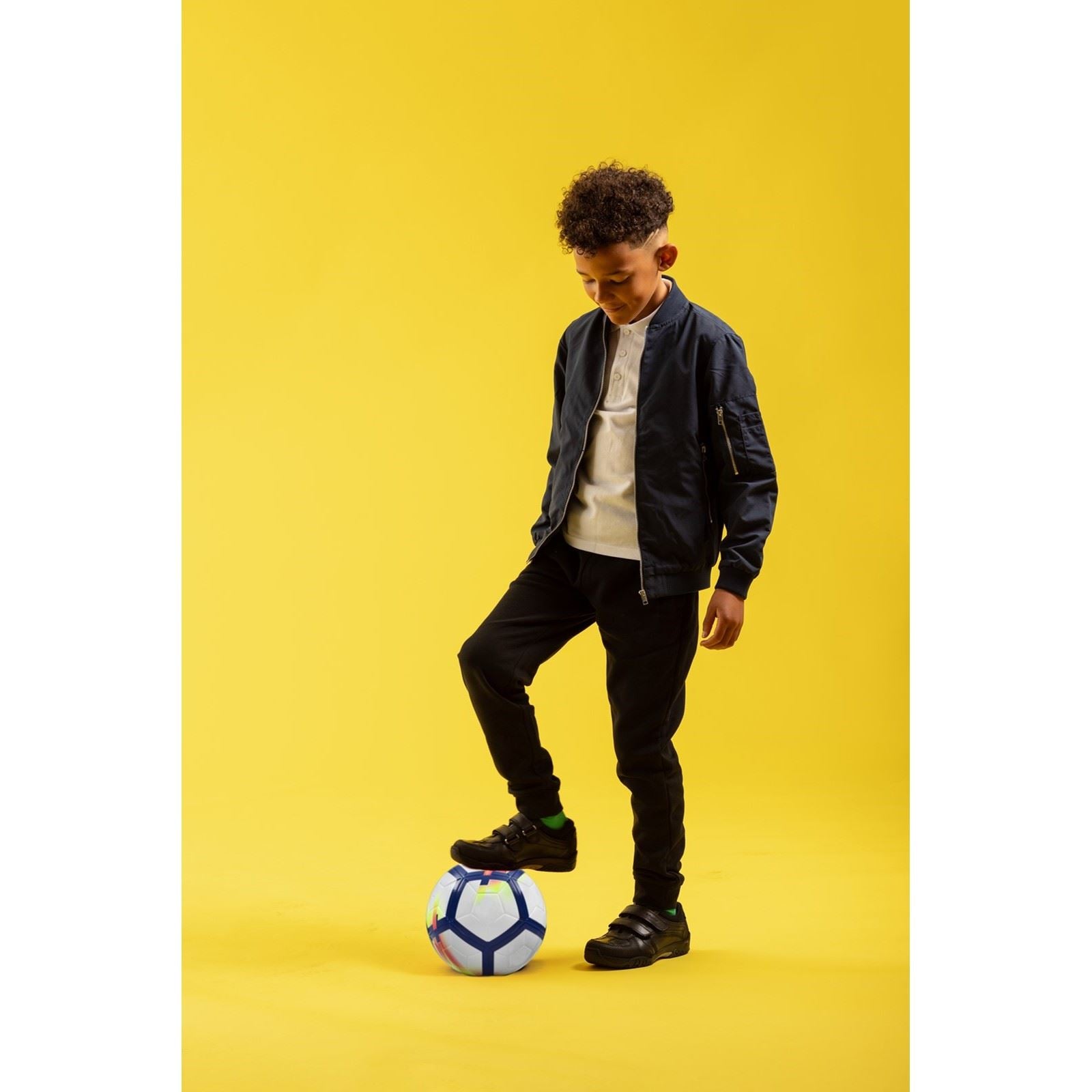 Hush Puppies Jezza Junior Boys Black Leather Shoes