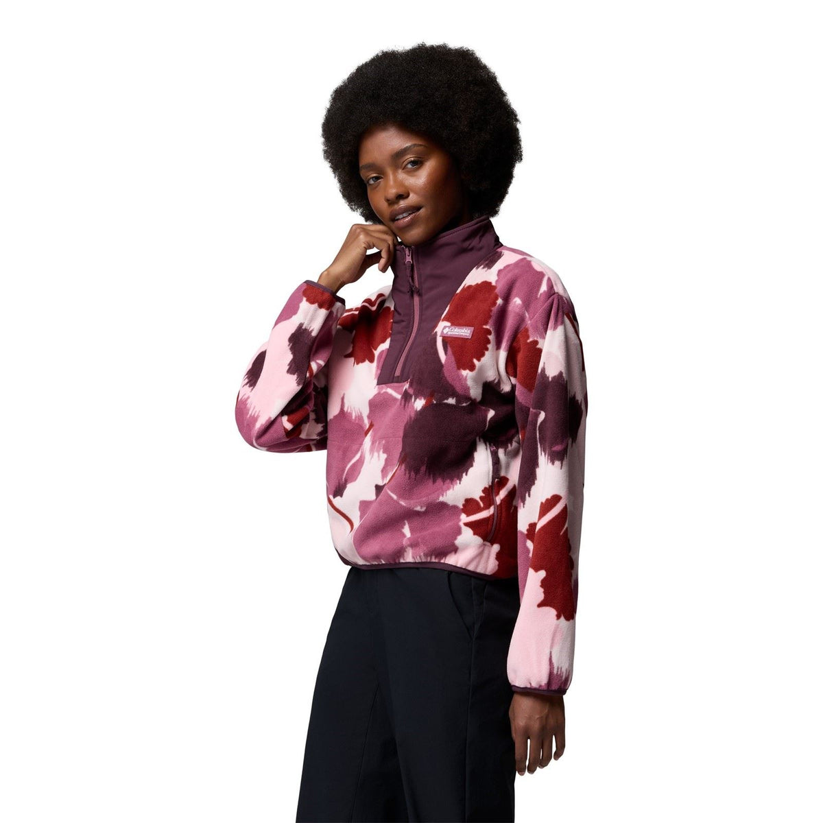 Columbia Sequoia Grove II Printed Half Zip Polyester Women's Purple Fleece Pullover