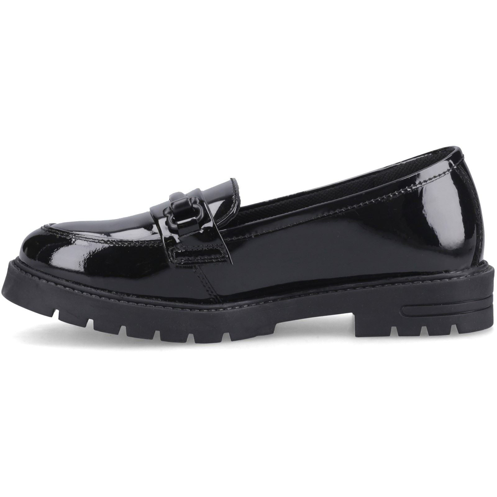 Hush Puppies Hazel Snaffle Leather Girl's Black Loafers