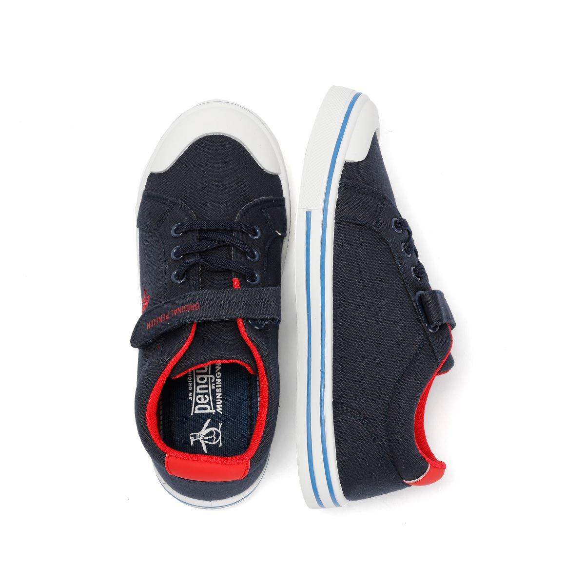 Penguin Junior Rainbow Canvas Navy/Red Sneakers