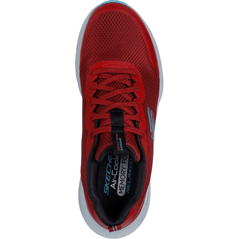Skechers Edgeride Rekze Textile Men's Burgundy/Grey Trainers