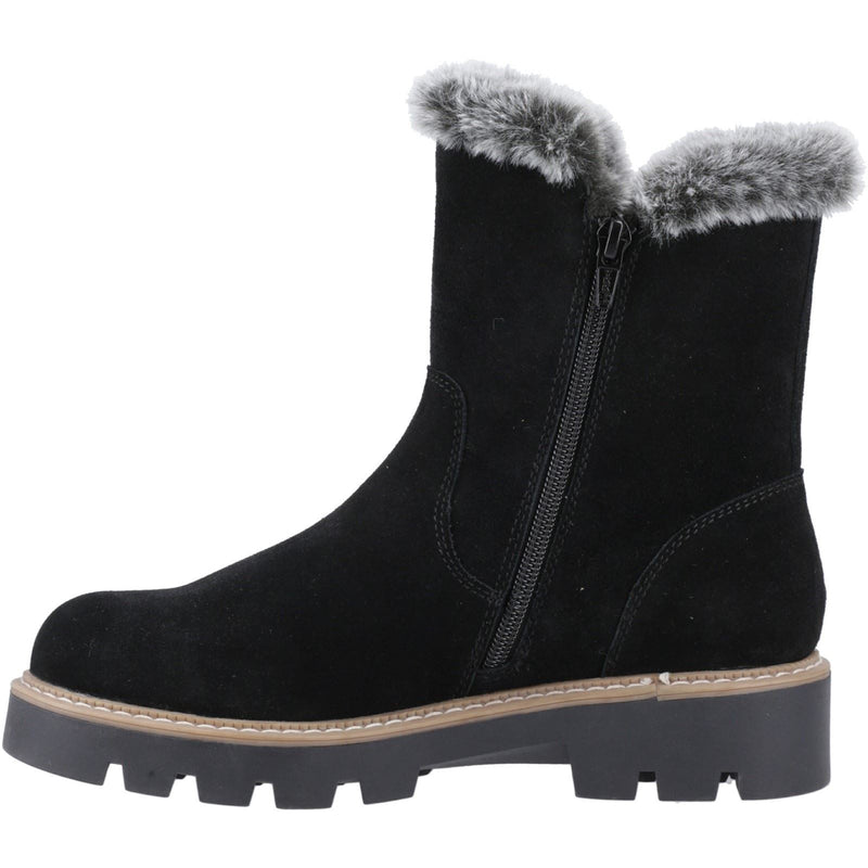 Hush Puppies Ambre Suede Women's Black Winter Mid Calf Boots