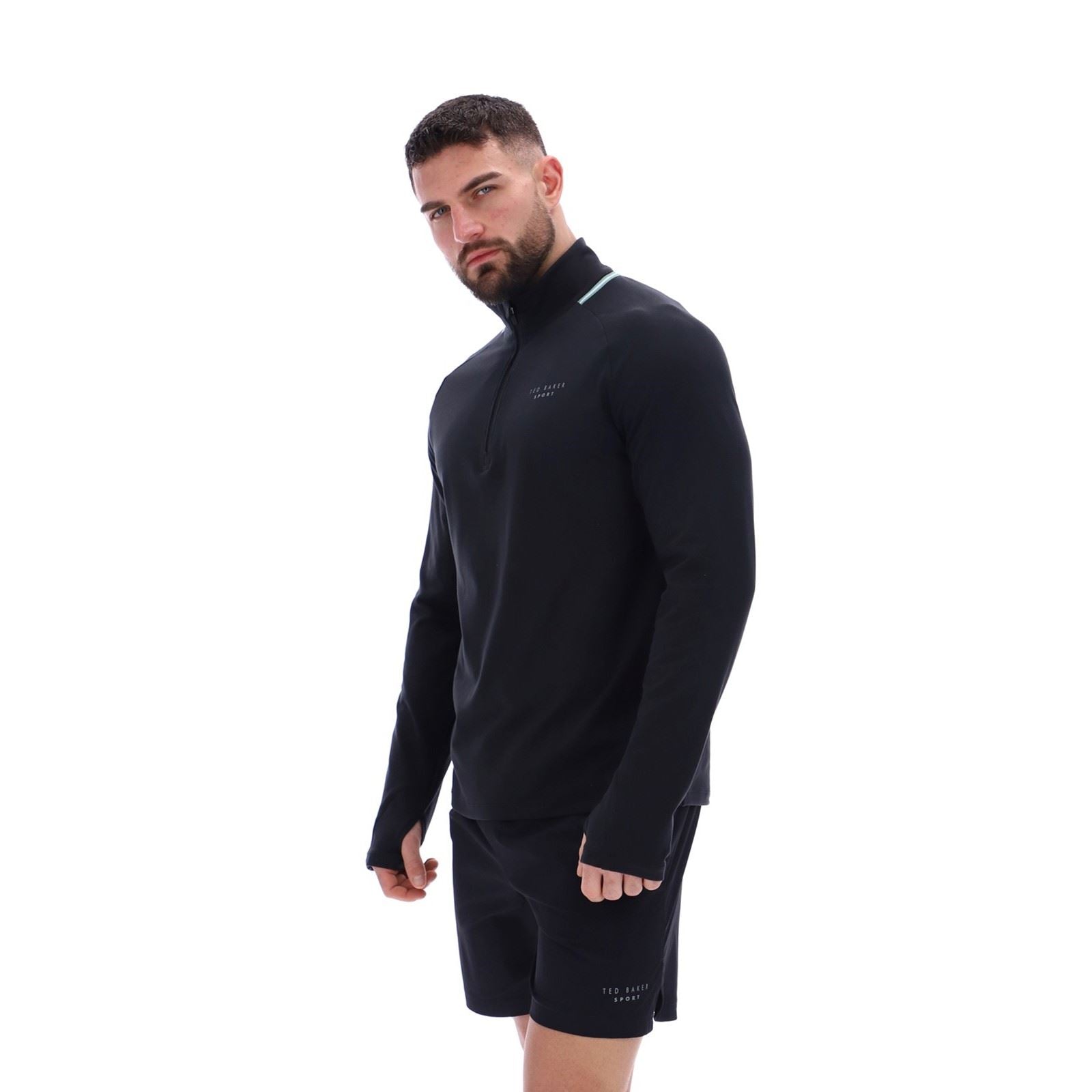 Ted Baker RORY TBMTTA256 Polyester Men's Black Activewear T-Shirts