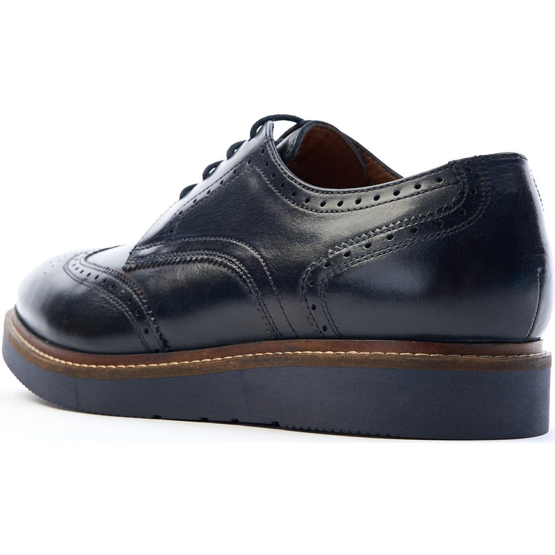 Base London Joe Leather Men's Navy Brogues Shoes