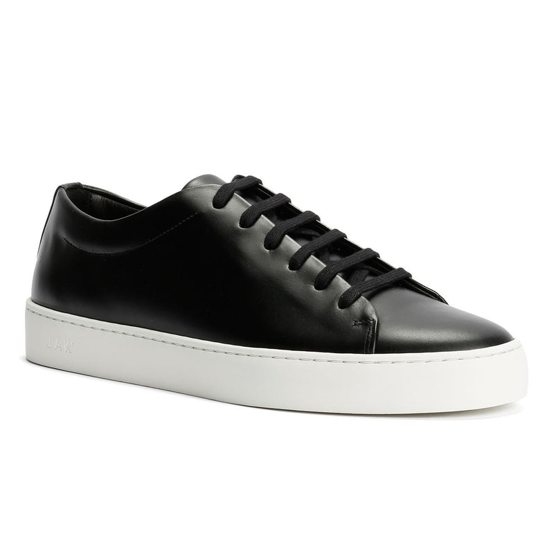 JAK Royal Leather Men's Black Sneakers