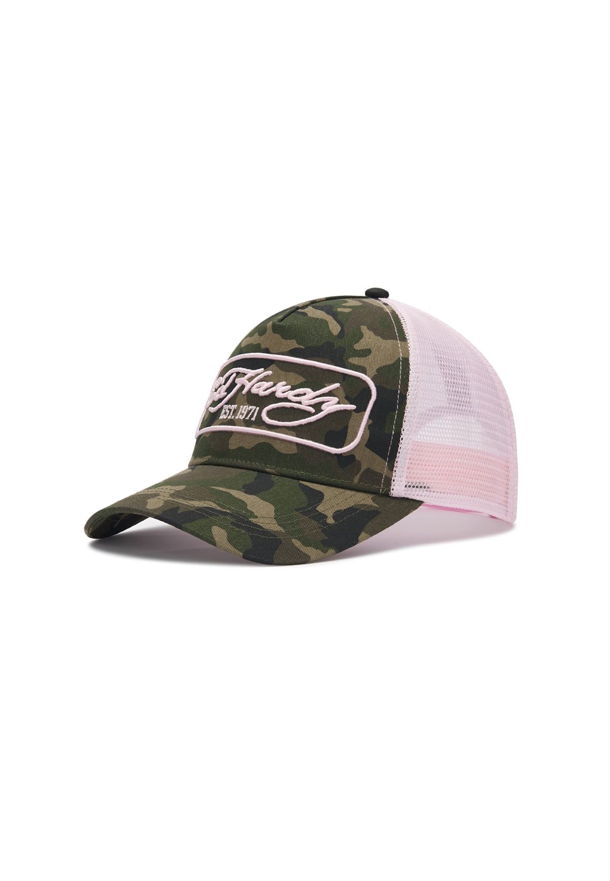 Ed Hardy 1971 Camo 5 Panel Trucker Green Caps