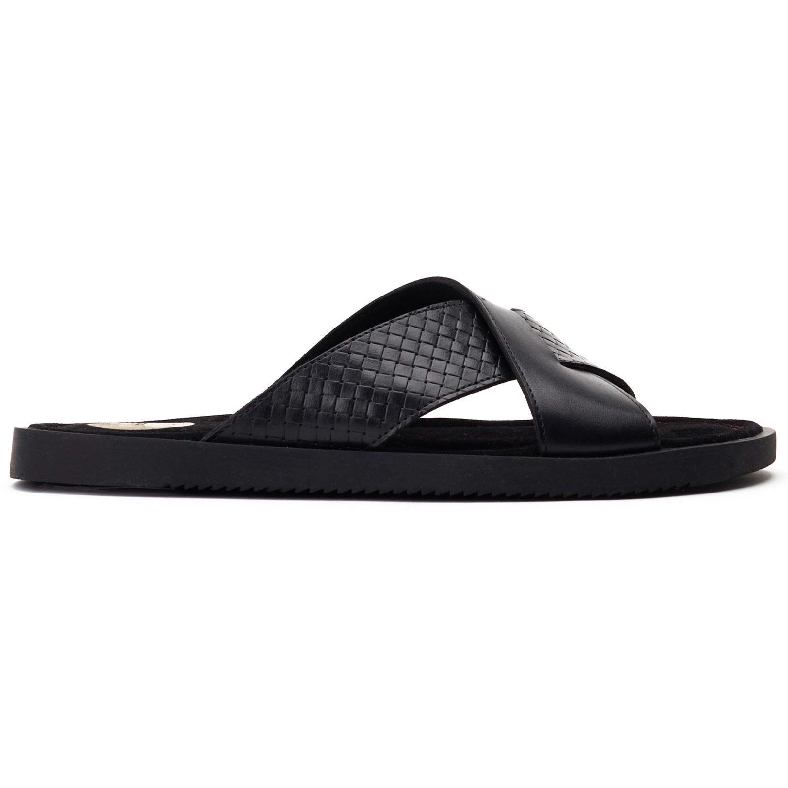 Base London Astro Leather Men's Black Sandals