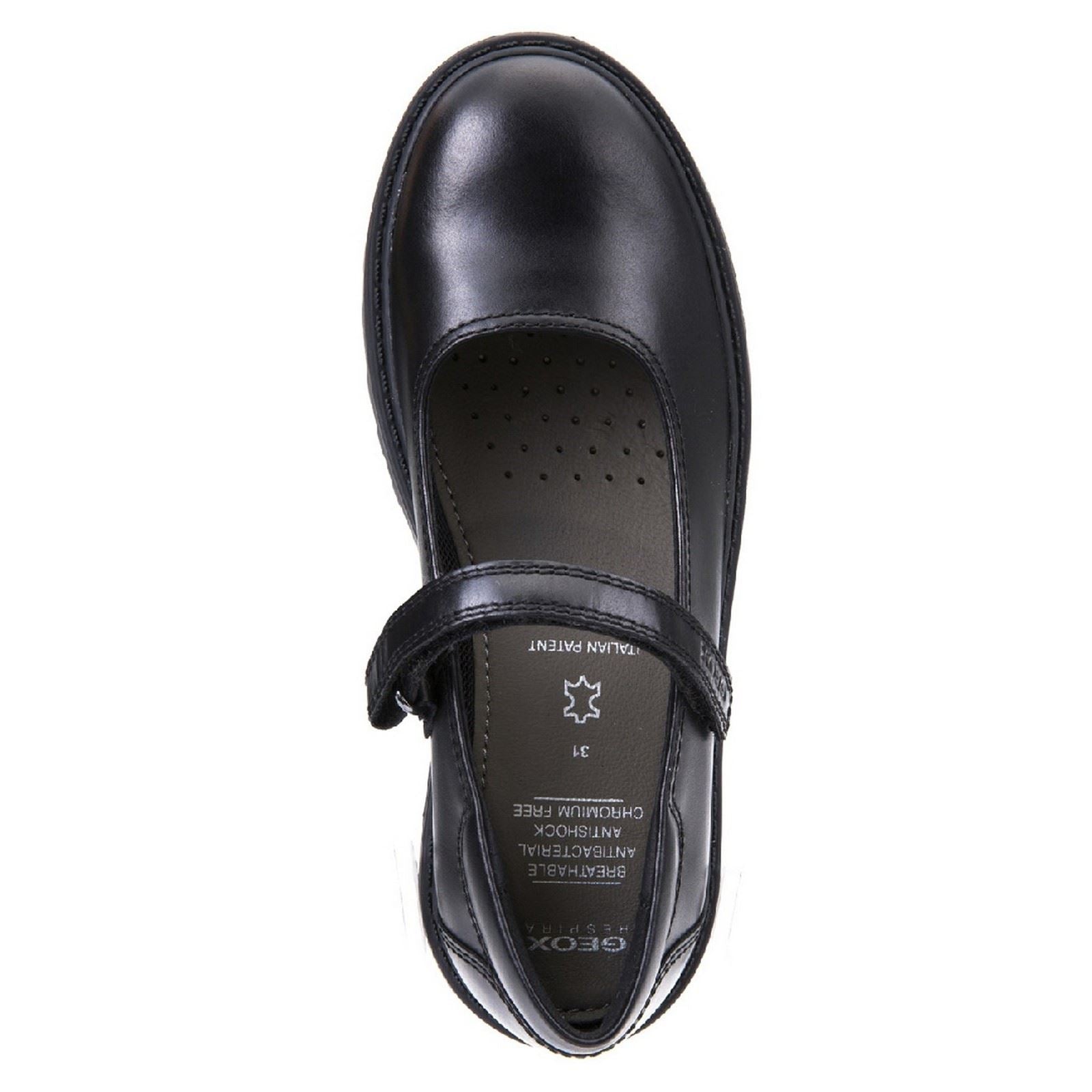 Geox J Casey G. P Leather Girl's Black Shoes