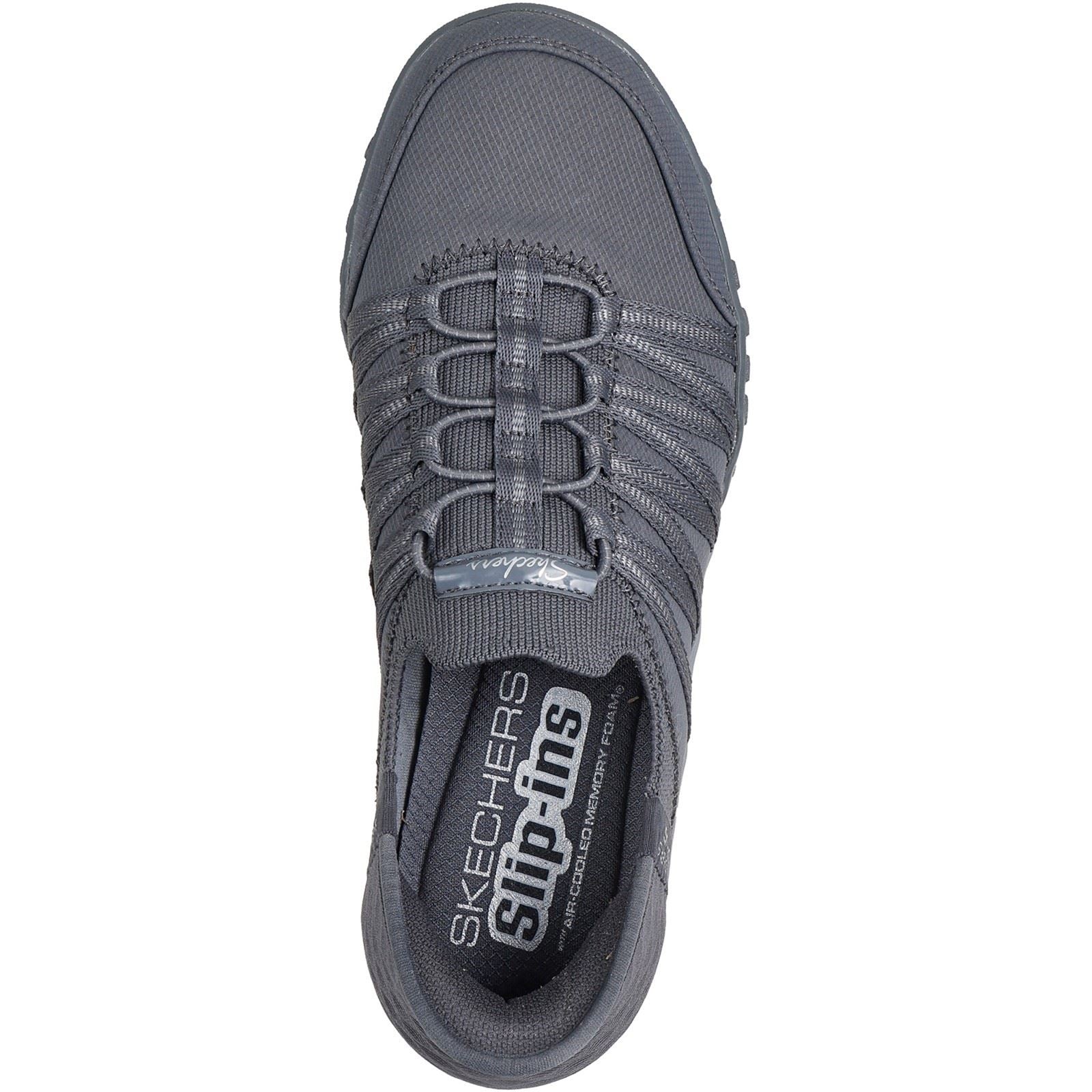 Skechers Breathe-Easy - Roll-With-Me Textile Women's Charcoal Sneakers