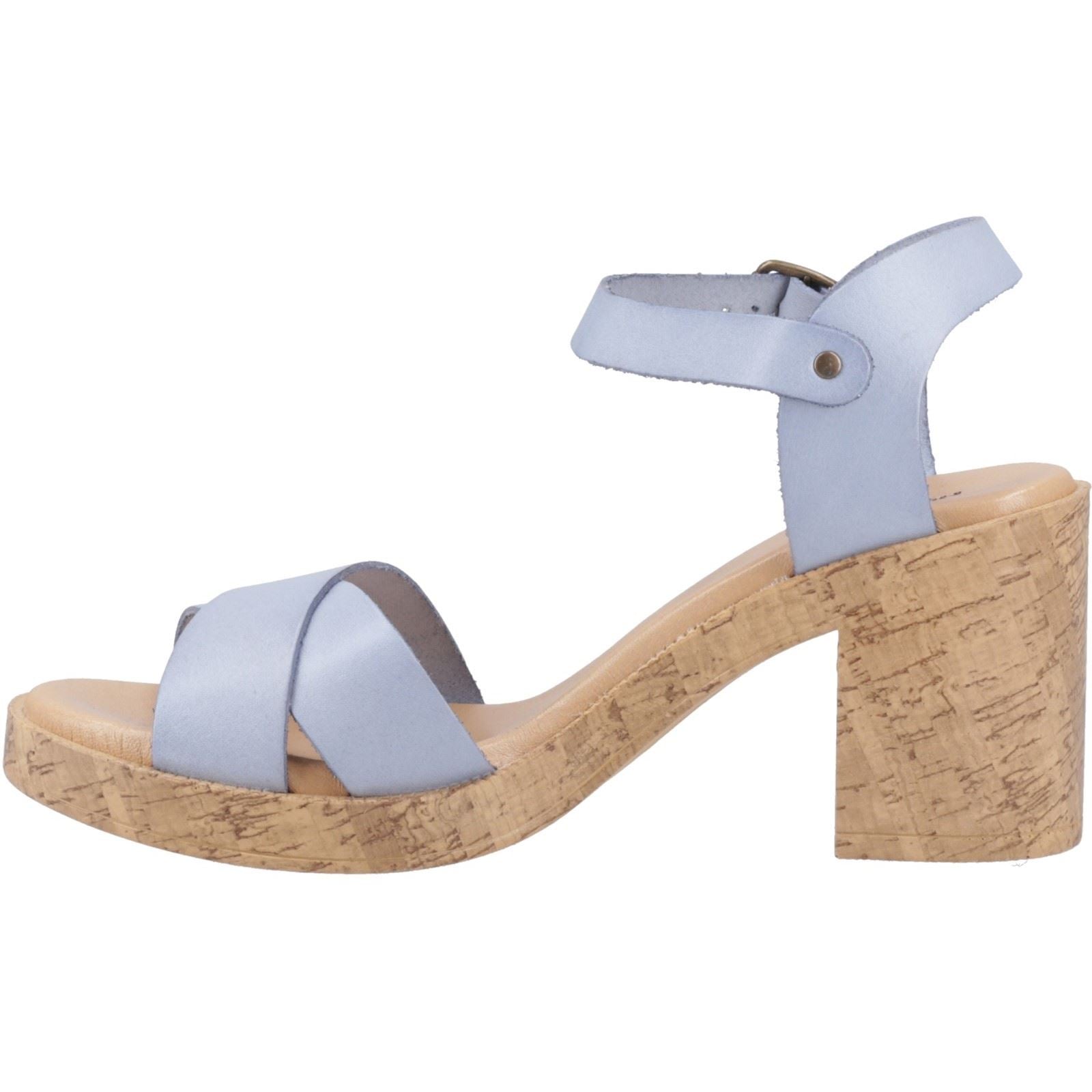 Hush Puppies Georgia Cork Leather Women's Blue Heels