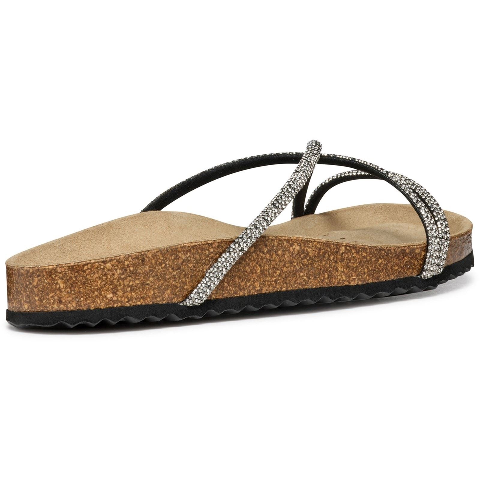 Geox D BRIONIA R Synthetic Women's Black/Silver Sandals