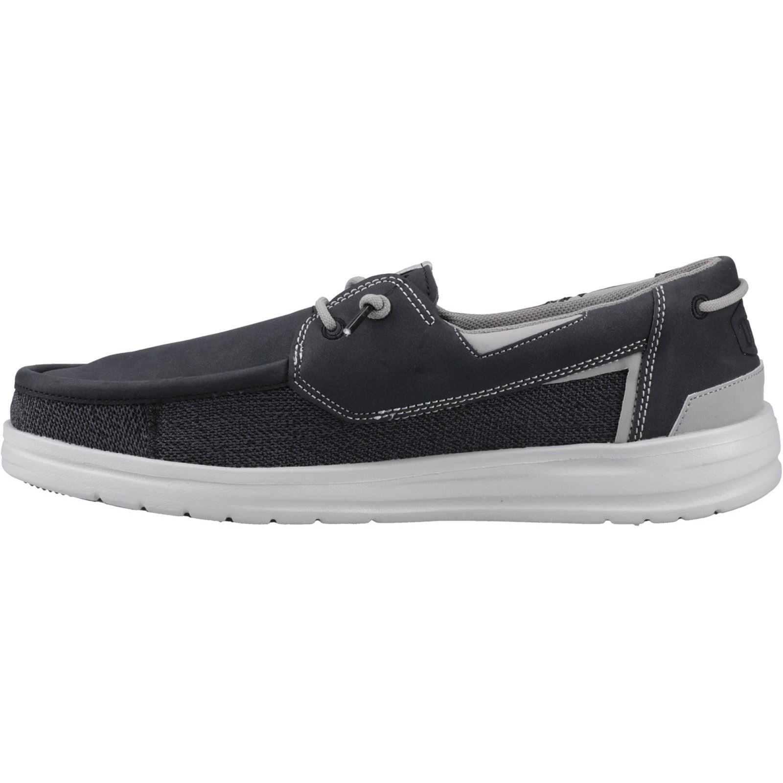 HEYDUDE Welsh Grip Classic Mesh Cotton Blend Men's Black/Storm Gray Shoes