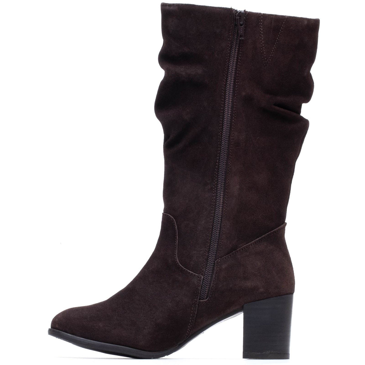 Hush Puppies Cosima Suede Women's Chocolate Heeled Knee High Boots