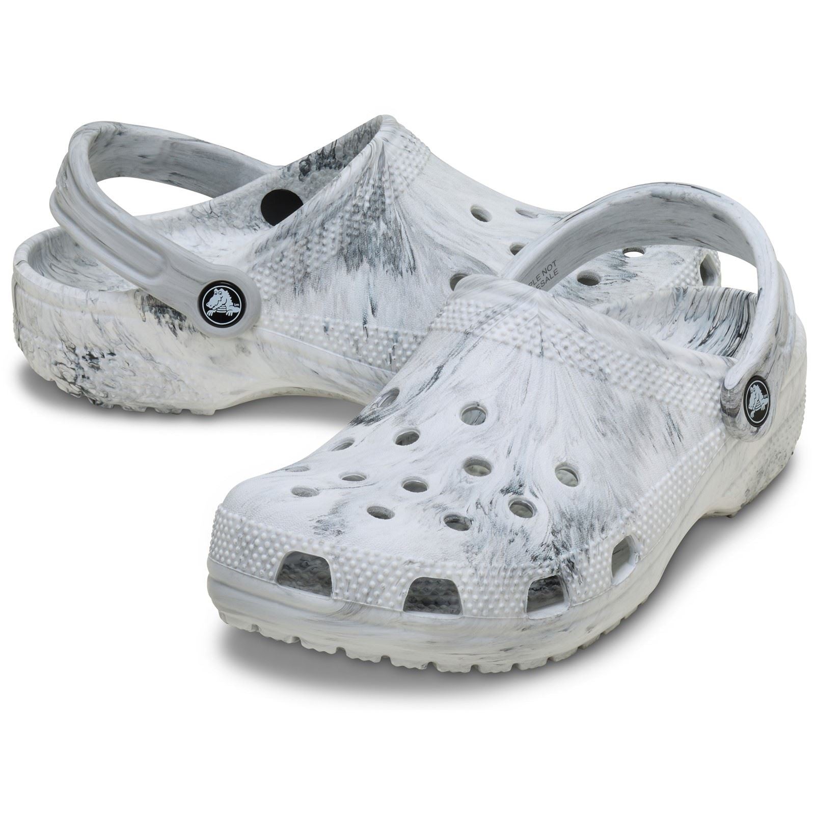 Crocs Classic Marbled Clog Synthetic Black/White Clogs
