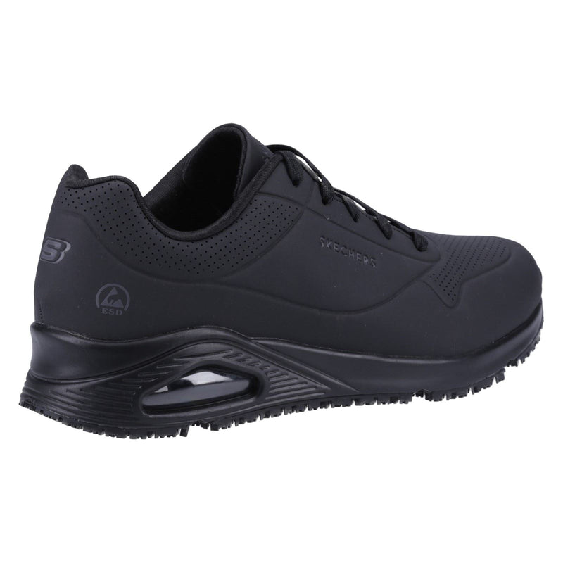 Skechers Workwear Work Relaxed Fit: Uno SR - Sutal Men's Black Safety Sneakers