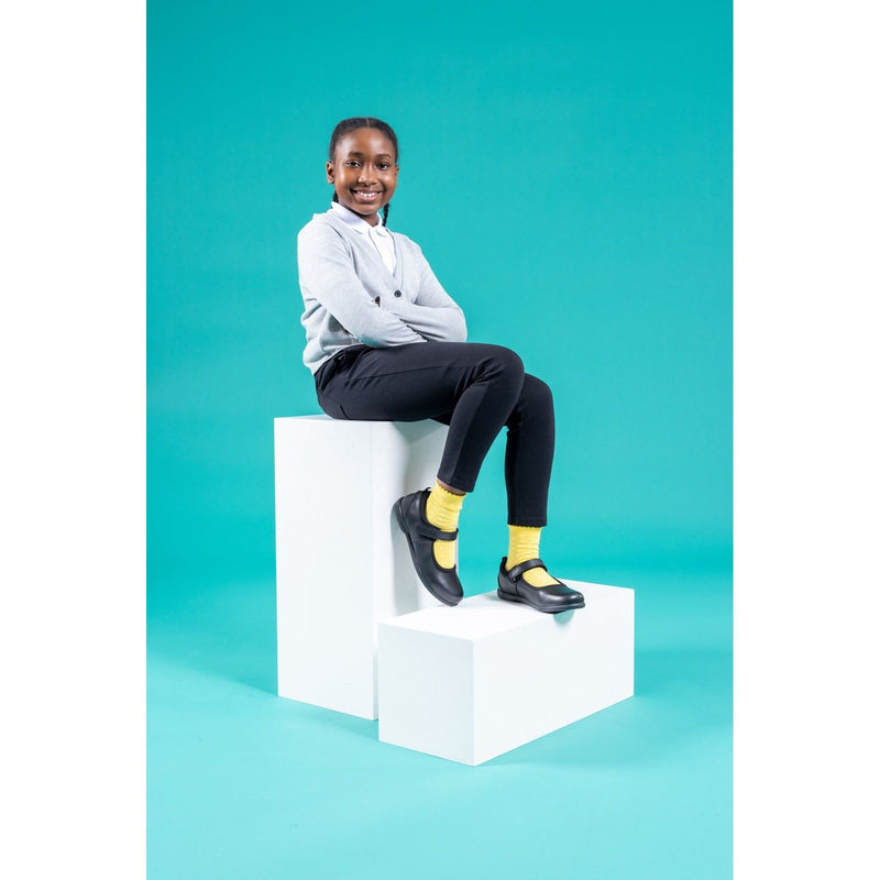 Hush Puppies Bianca SNR Leather Girls's Black Shoes