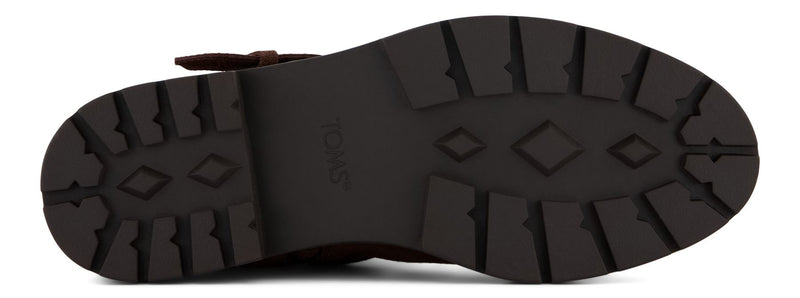 TOMS Ionie Moto Waxy Suede Women's Dark Brown Boots