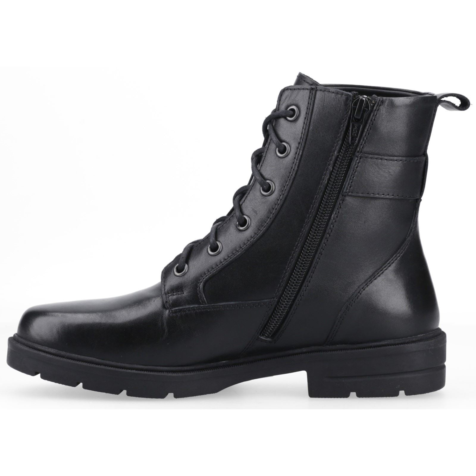 Hush Puppies Teagan Biker Leather Women's BLACK Boots