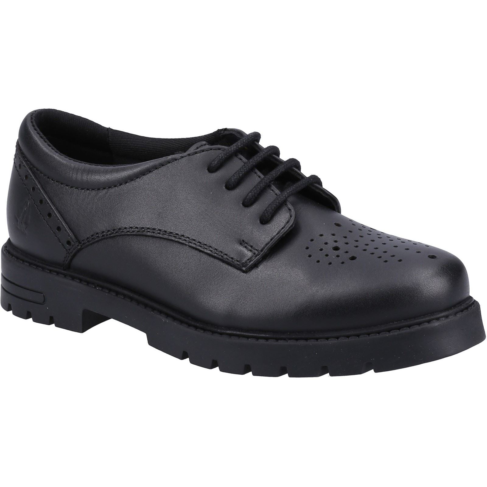 Hush Puppies Jayne Lace Up SNR Leather Girls's Black Lace-Up Shoes
