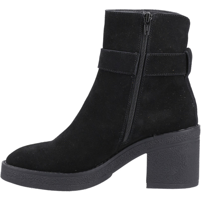 Hush Puppies Fearne Suede Women's Black Heeled Ankle Boots